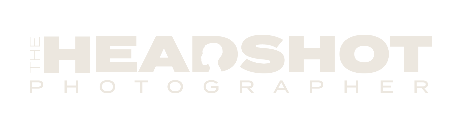 The Headshot Photographer Logo in color sand on transparant